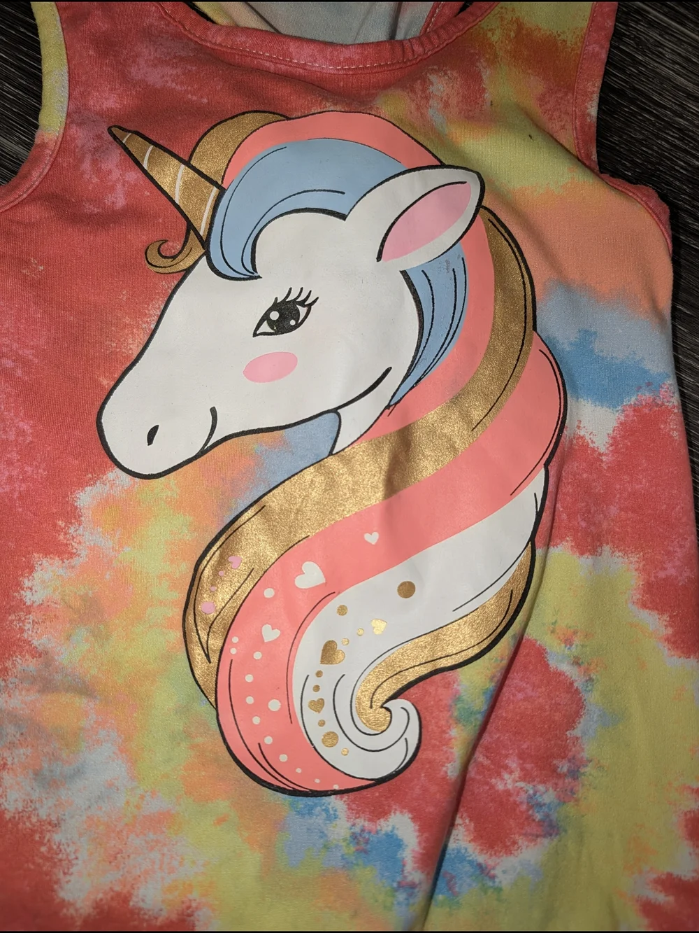Girls Unicorn Tie-Dye Shirt - Multicolor